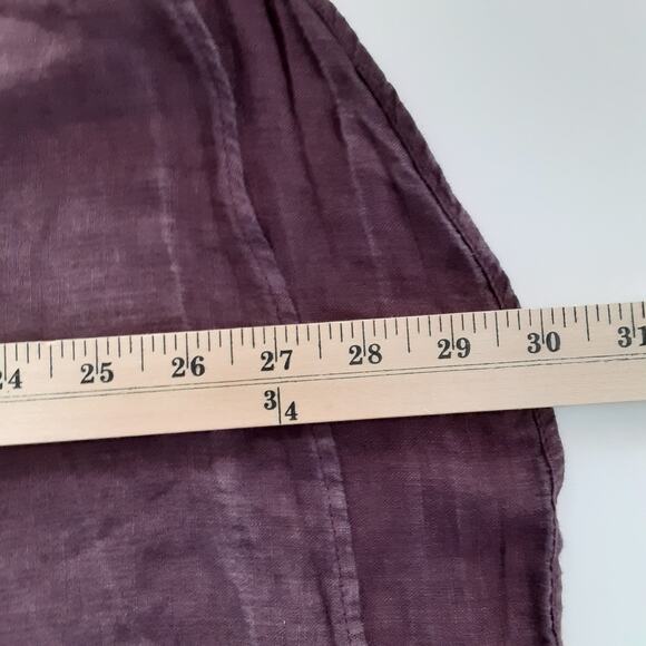 Kolby 100% Linen Button Down Shirt Collared Eggplant Purple Mens XL Sustainable - Picture 9 of 10
